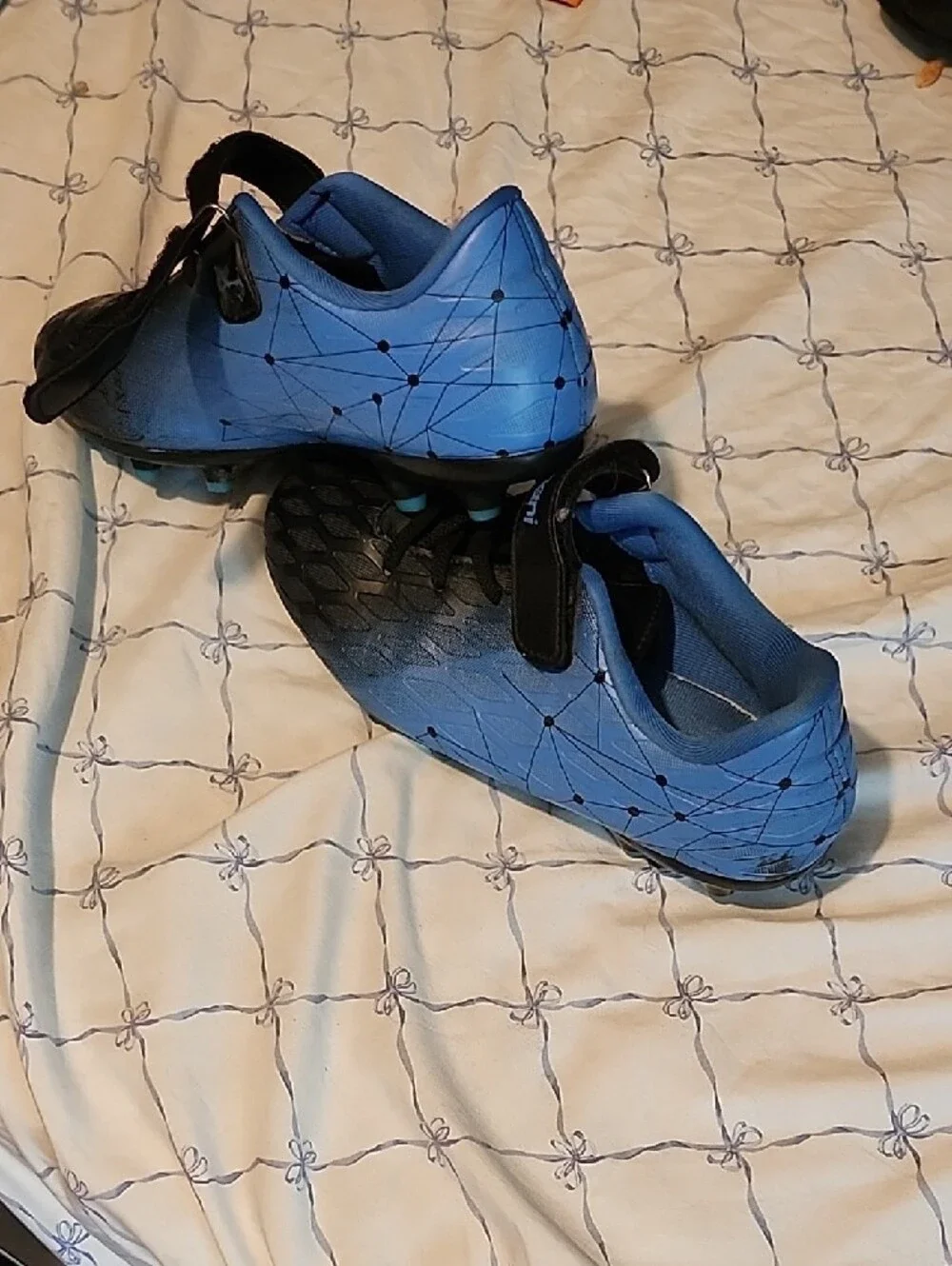Men's Black and Blue Athletic Lace & Strap Sneakers